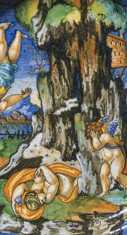 Piatto con il mito di Esaco di Francesco Xanto Avelli