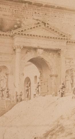 Photograph of the breach of Porta Pia on 20 September 1870 by Ludovico Tuminello