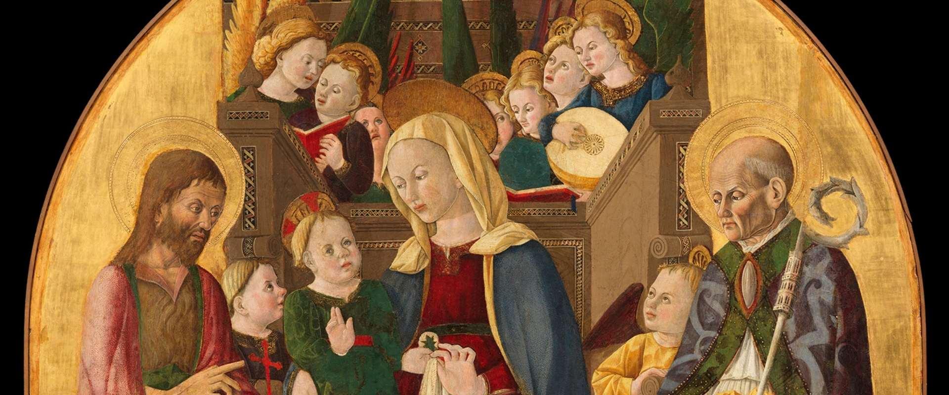 Madonna con il Bambino, nove angeli, san Giovanni Battista, san Fortunato, san Nicola da Bari e san Michele arcangelo