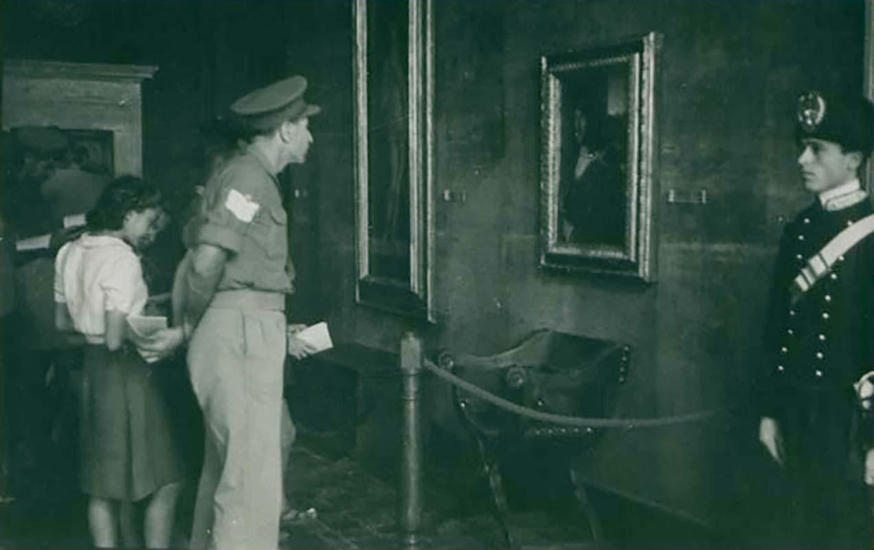 Allestimento nella sala del Mappamondo della mostra Capolavori della pittura europea del 1944-1945

