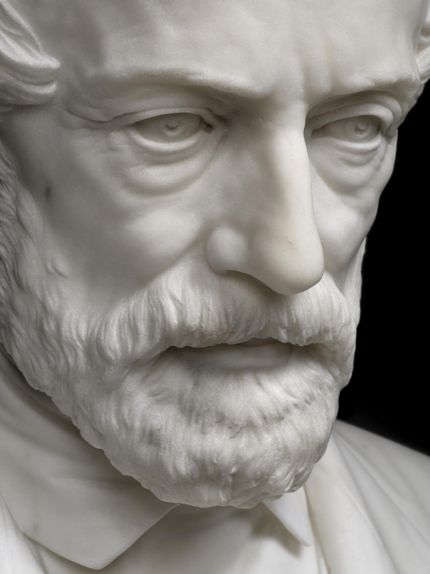 Giovanni Spertini    
Portrait of Giuseppe Mazzini, detail    
1878        
marble    
Rome, VIVE - Vittoriano e Palazzo Venezia
Photography Mauro Magliani
