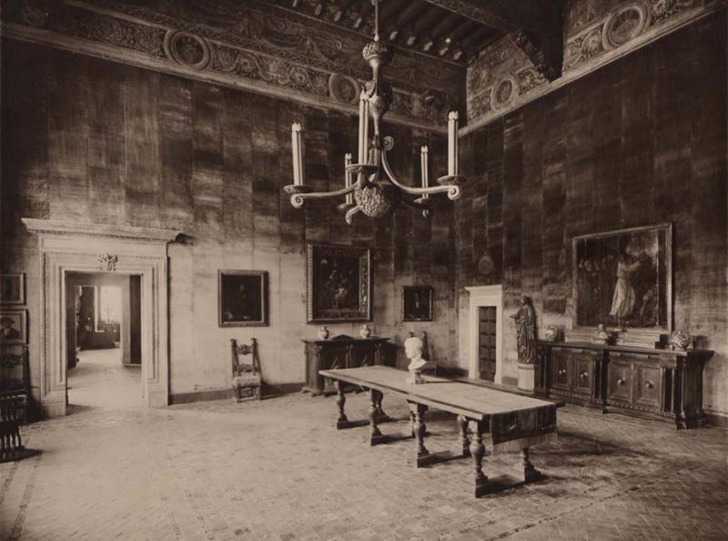 Appartamento Barbo, veduta della sala del Pappagallo nell'allestimento Hermanin del 1929