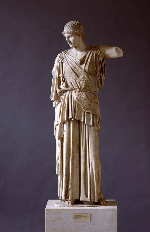 Lemnian Athena by Phidias, in a reconstruction by archaeologist Adolf Furtwängler, now at the Staatliche Kunstsammlungen in Dresden 
