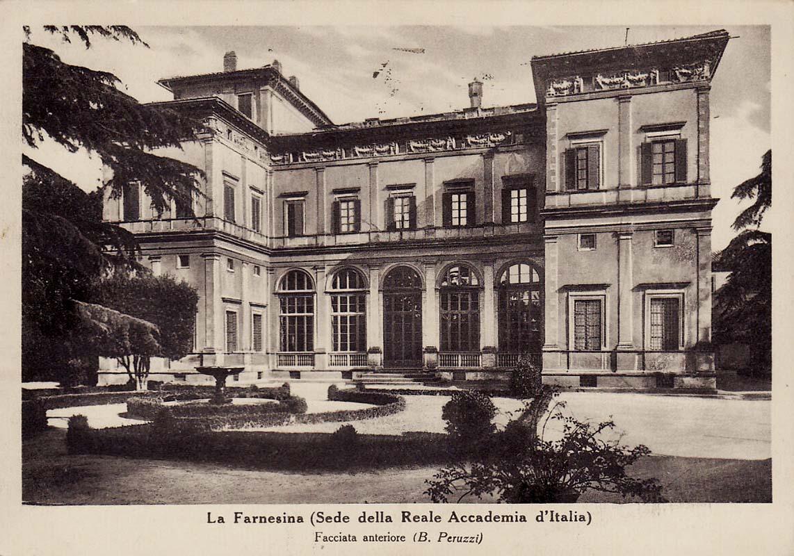 Villa Farnesina on Via della Lungara, headquarters of the Royal Academy of Italy from 1929 to 1944
