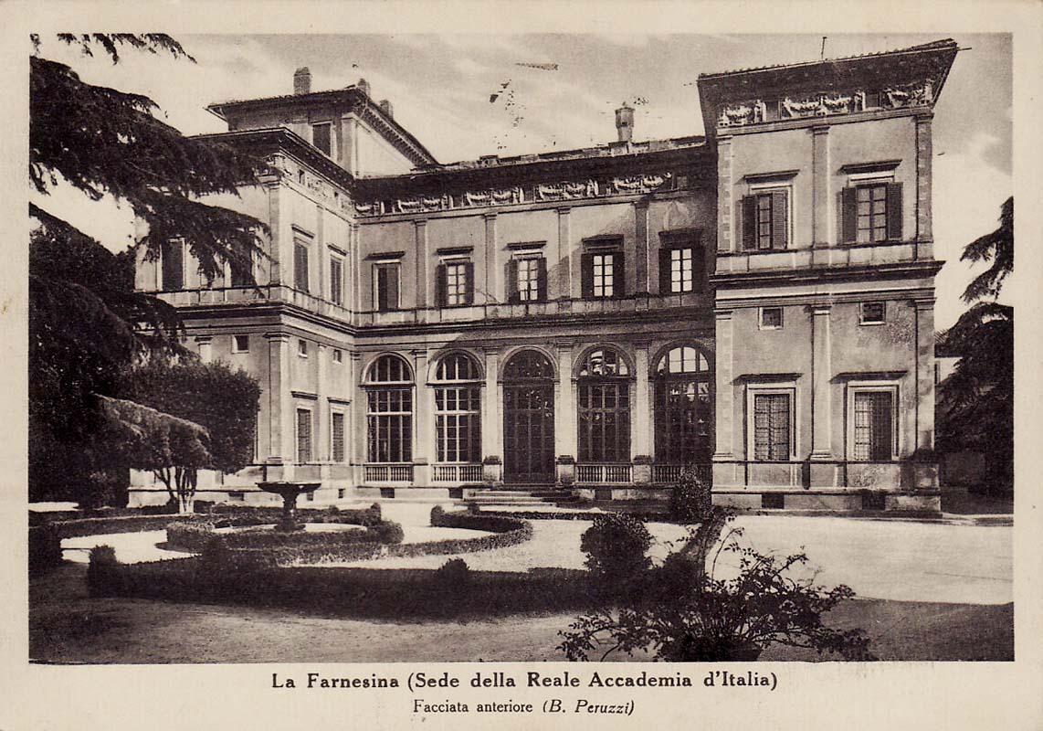 Villa Farnesina on Via della Lungara, headquarters of the Royal Academy of Italy from 1929 to 1944
