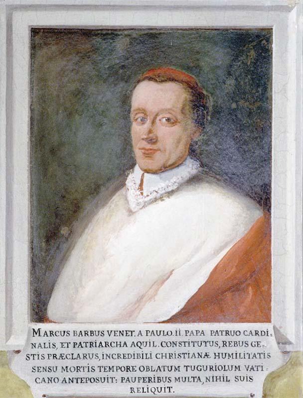 Portrait of Cardinal Marco Barbo in a fresco in the Patriarch's Palace of Udine
