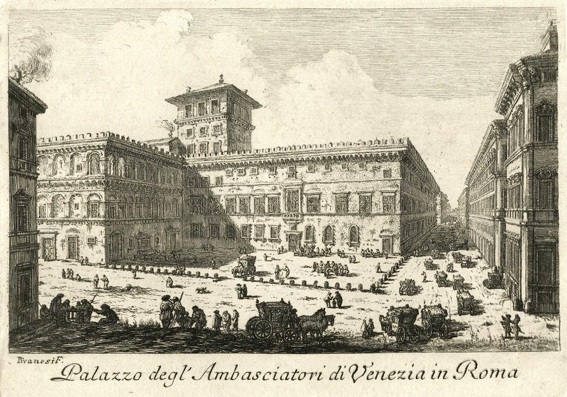 Palace of the Ambassadors of Venice in Rome, engraving by Giovan Battista Piranesi 
