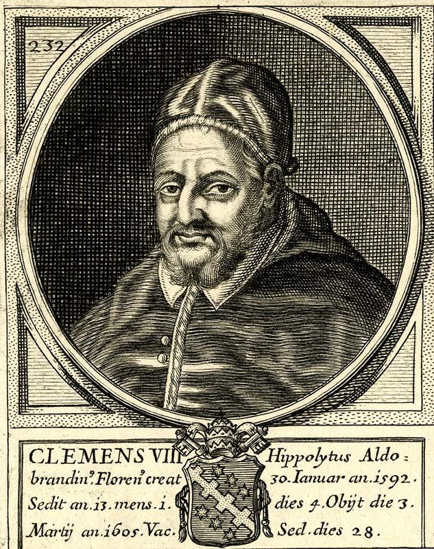 Ritratto di papa Clemente VIII, ultimo pontefice che risiedette nel Palazzo
