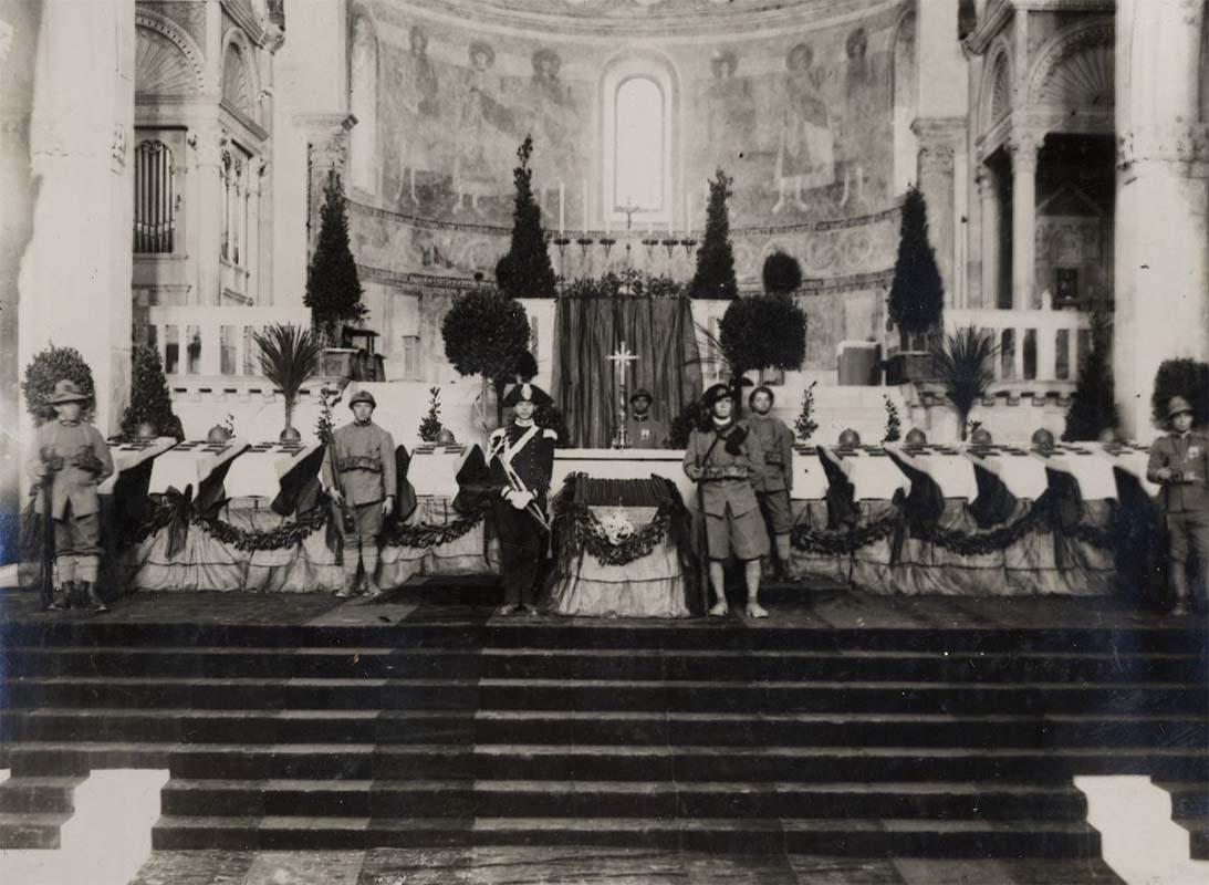 The remains of 11 unknown soldiers in the Basilica of Aquileia
