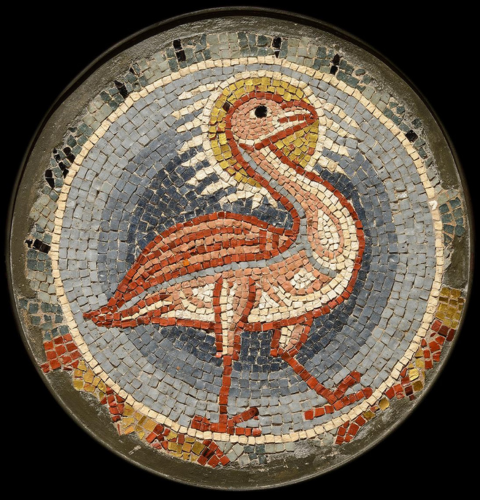 The Phoenix, early 13th century, mosaic, Museum of Rome photo credit: © Rome-Capitoline Superintendence for Cultural Heritage
