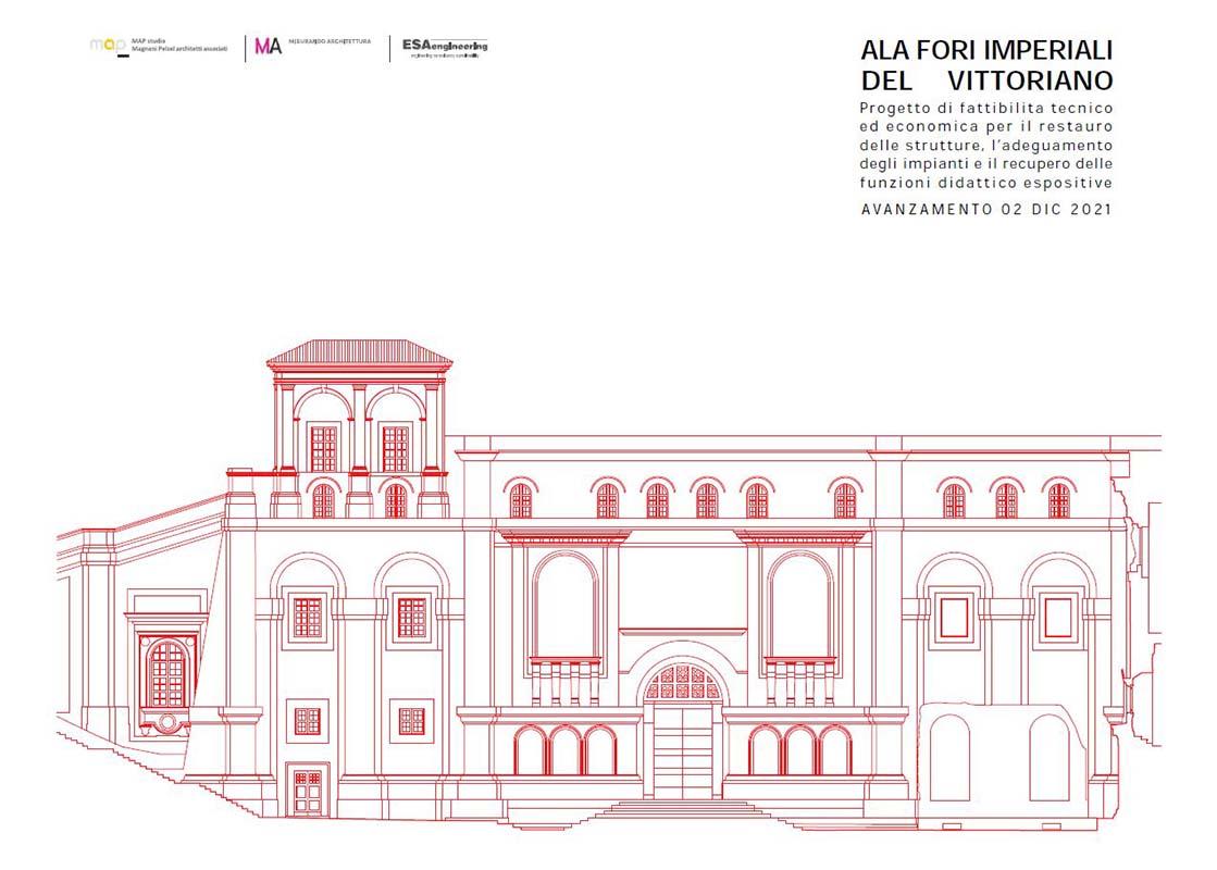 Progetto di restauro dell'Ala Fori Imperiali, detta Ala Brasini, dello studio MAP di Venezia e di ESA Engeneering  
