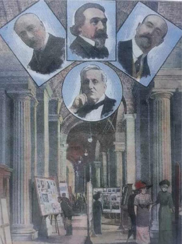Veduta della mostra sul Risorgimento allestita nel 1911 all’interno del Complesso del Vittoriano, in un'incisione tratta da Tribuna Illustrata del 28 settembre 1911
