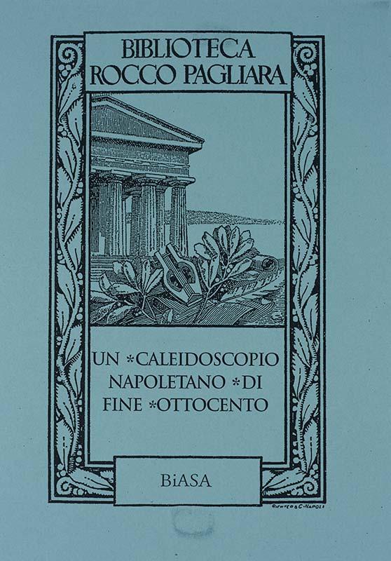 The elegant neoclassical bookplate of the donor, Rocco Pagliara
