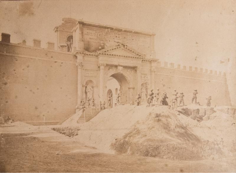 Photograph of the breach of Porta Pia on 20 September 1870 by Ludovico Tuminello
