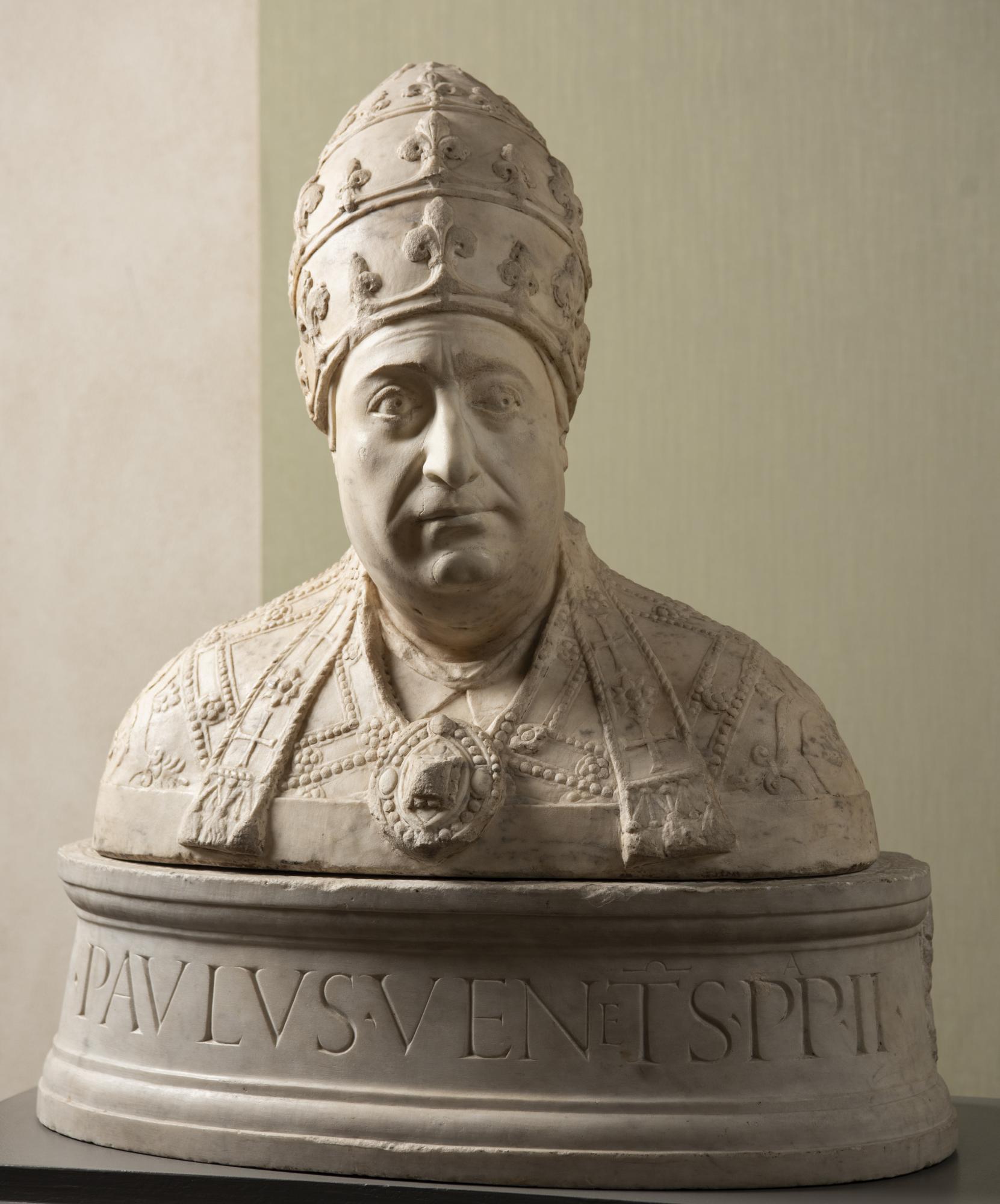 The bust of Pope Paul II Barbo by Mino da Fiesole