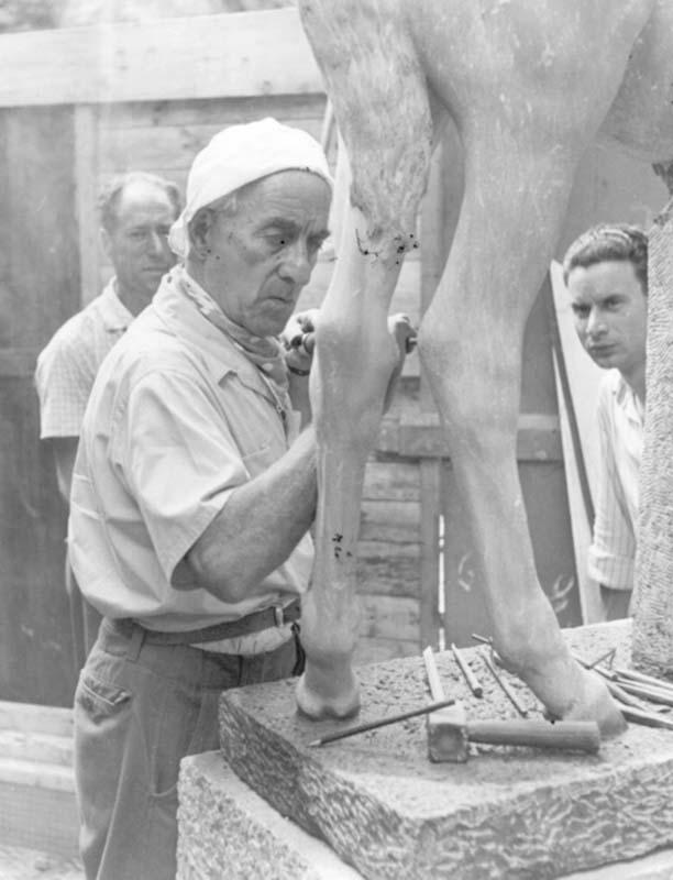 Sculptor Arturo Dazzi in his studio
