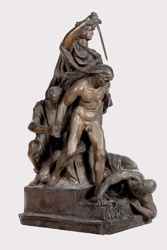 Modellino in bronzo de Il Diritto di Ettore Ximenes, già elaborato per il gruppo scultoreo nella prima balaustra del Vittoriano
