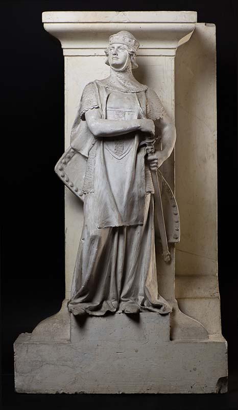 Bozzetto in gesso de La Lombardia di Emilio Bisi per il Ciclo delle Regioni nell'attico di coronamento del Sommoportico, conservato presso Palazzo Viani Dugnani a Verbania
