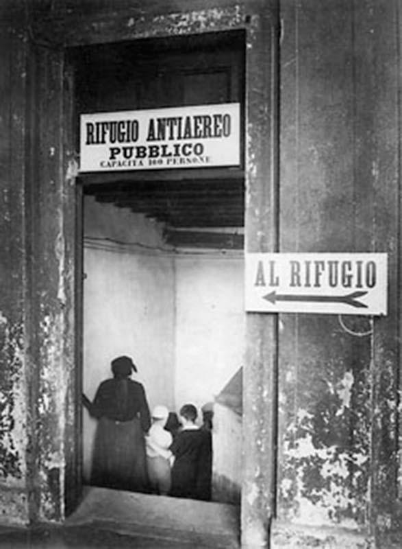 Entrance to an air raid shelter in Rome
