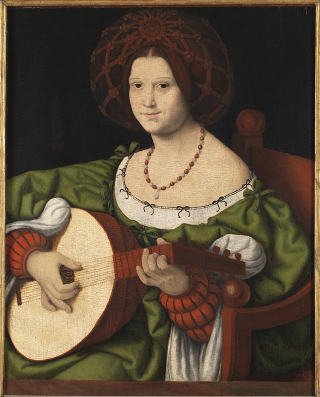 Lute Player, Andrea Solario, oil on canvas, originally part of the donation made by Hertz and kept at the Museum of Palazzo Venezia, today it is part of the collection of the National Gallery of Ancient Art at Palazzo Barberini
