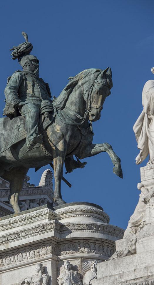 The statue of Victor Emmanuel II on horseback