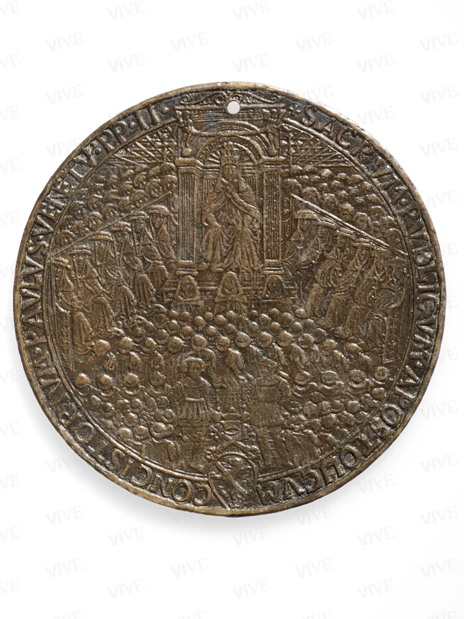 Medal with Pope Paul II in consistory/Last Judgment - Emiliano Orfini