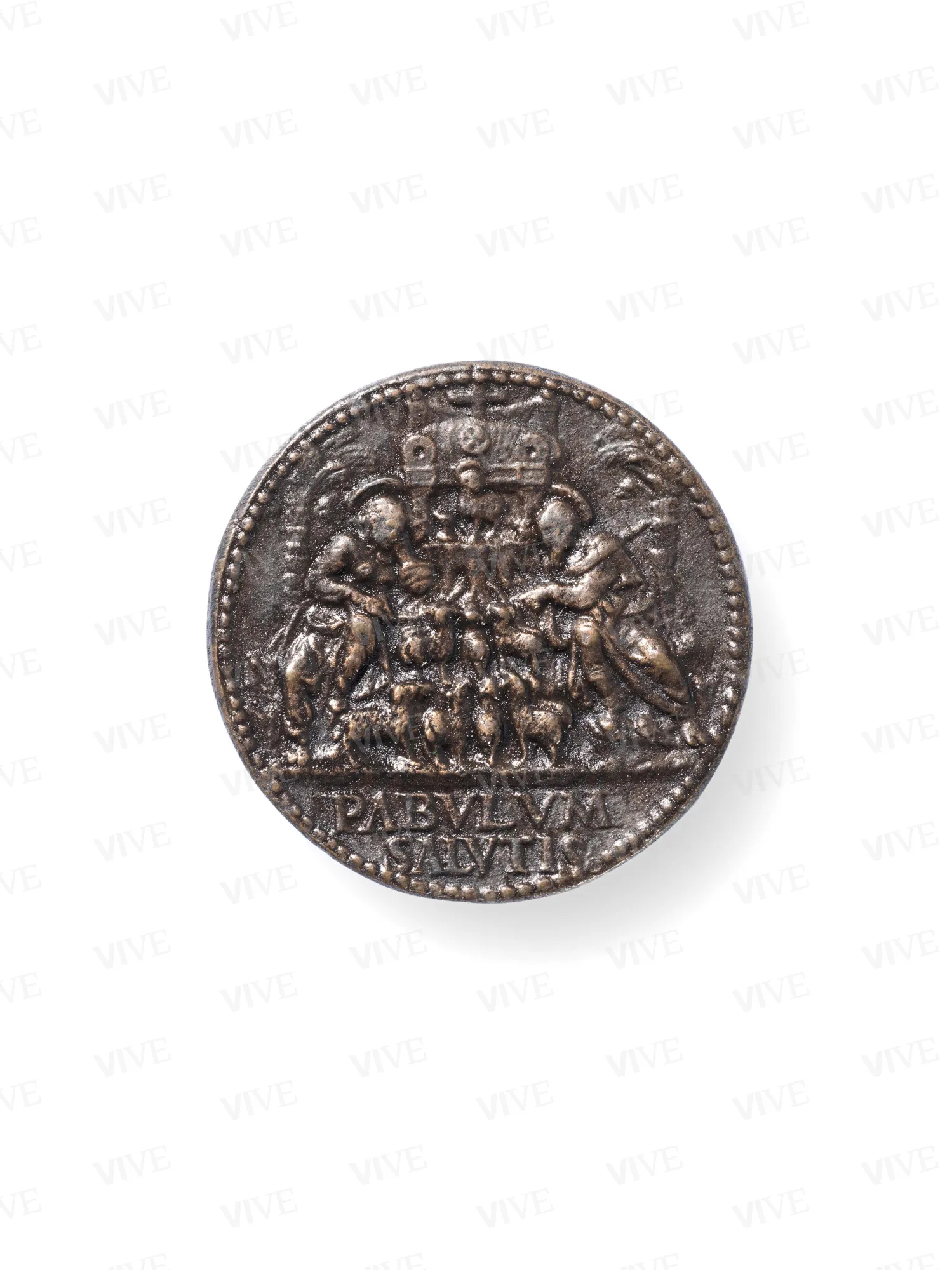 Medaglia con papa Paolo II Barbo/santi Pietro e Paolo presso la sorgente della fede - Cristoforo di Geremia