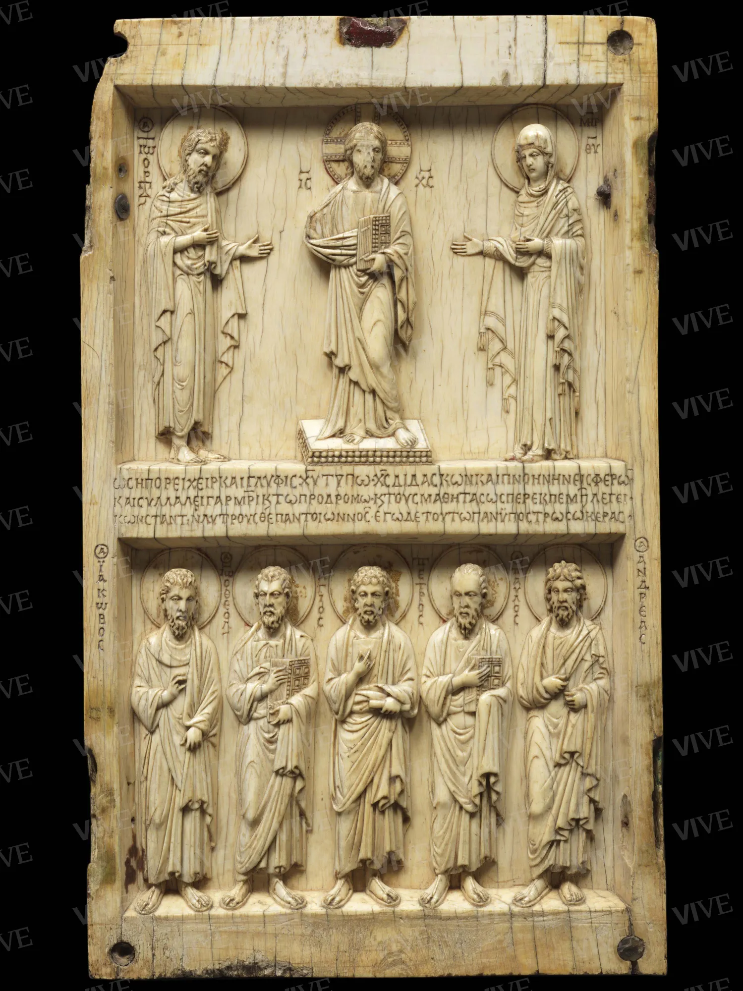 Ivory triptych with Deesis (Christ in Majesty) and saints - Byzantine production