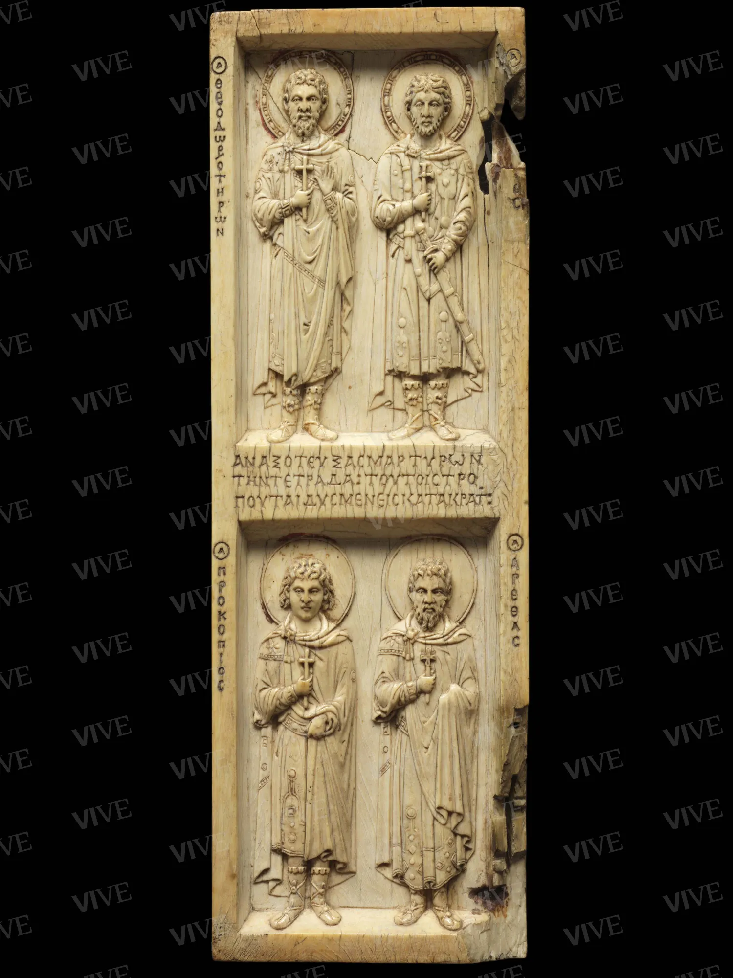 Ivory triptych with Deesis (Christ in Majesty) and saints - Byzantine production