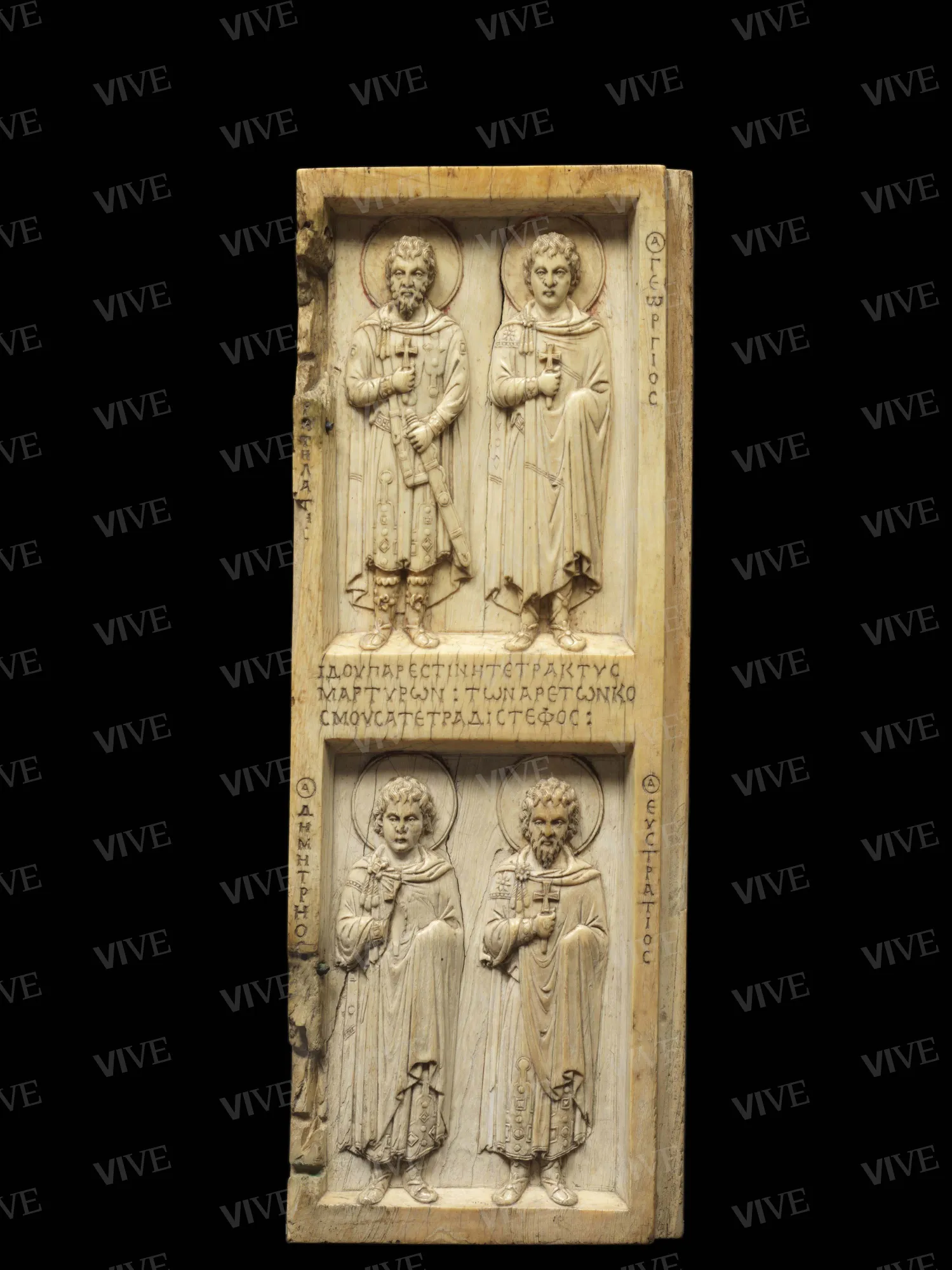 Ivory triptych with Deesis (Christ in Majesty) and saints - Byzantine production