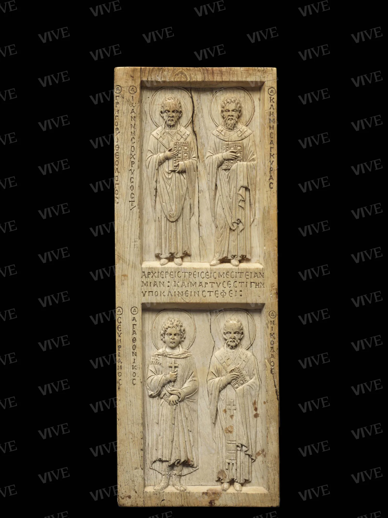 Ivory triptych with Deesis (Christ in Majesty) and saints - Byzantine production