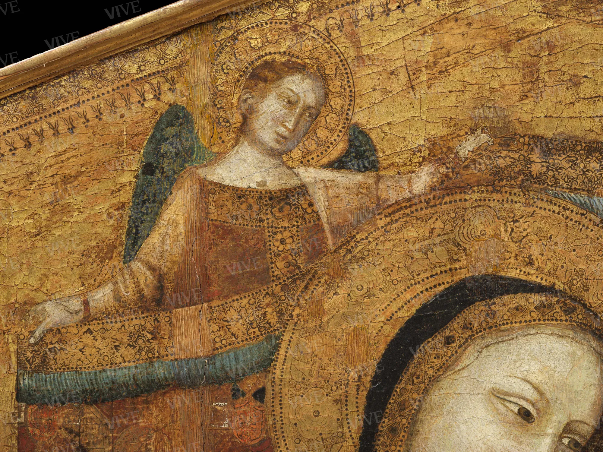Matrimonio mistico di santa Caterina d'Alessandria, un santo vescovo e un santo diacono - Maestro dell'Incoronazione Christ Church