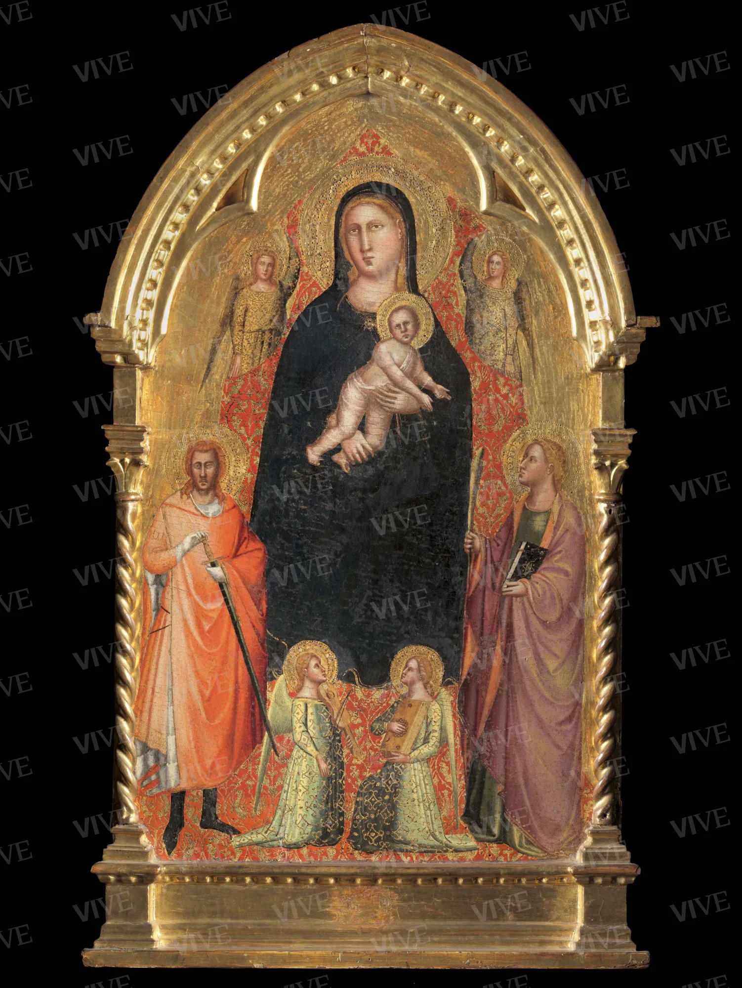 Madonna con Bambino e angeli, san Giuliano (?) e una santa martire - Lorenzo di Bicci
