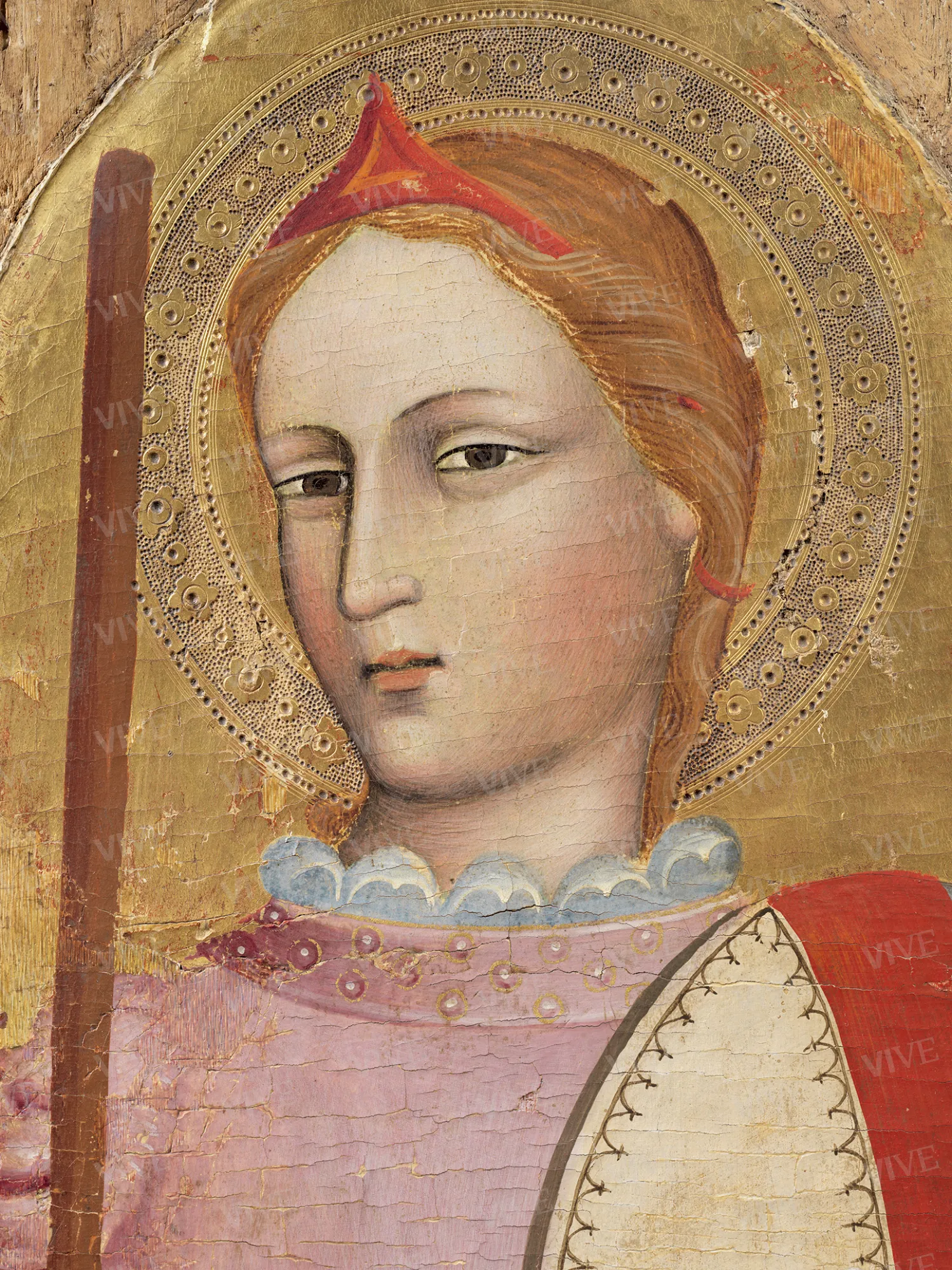 Trittico raffigurante Madonna con il Bambino tra i ss. Giovanni Evangelista e Giacomo a sinistra, Giorgio e Antonio Abate a destra - Nanni di Jacopo