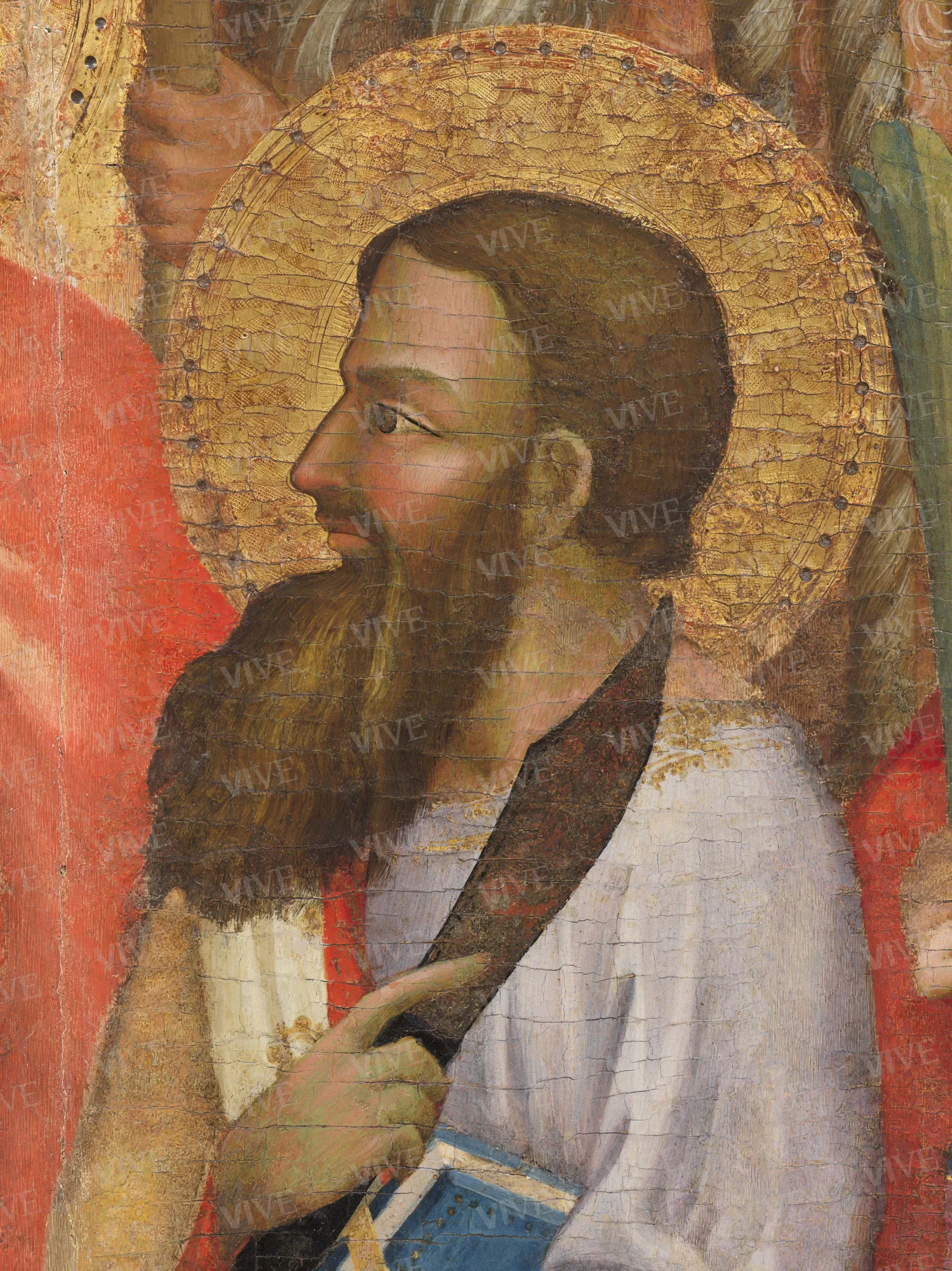 Madonna con il Bambino in trono tra due angeli e i santi Giovanni Battista, Pietro, Paolo, Antonio Abate, Michele Arcangelo, Bartolomeo, Onofrio e Lorenzo - Mariotto di Cristofano