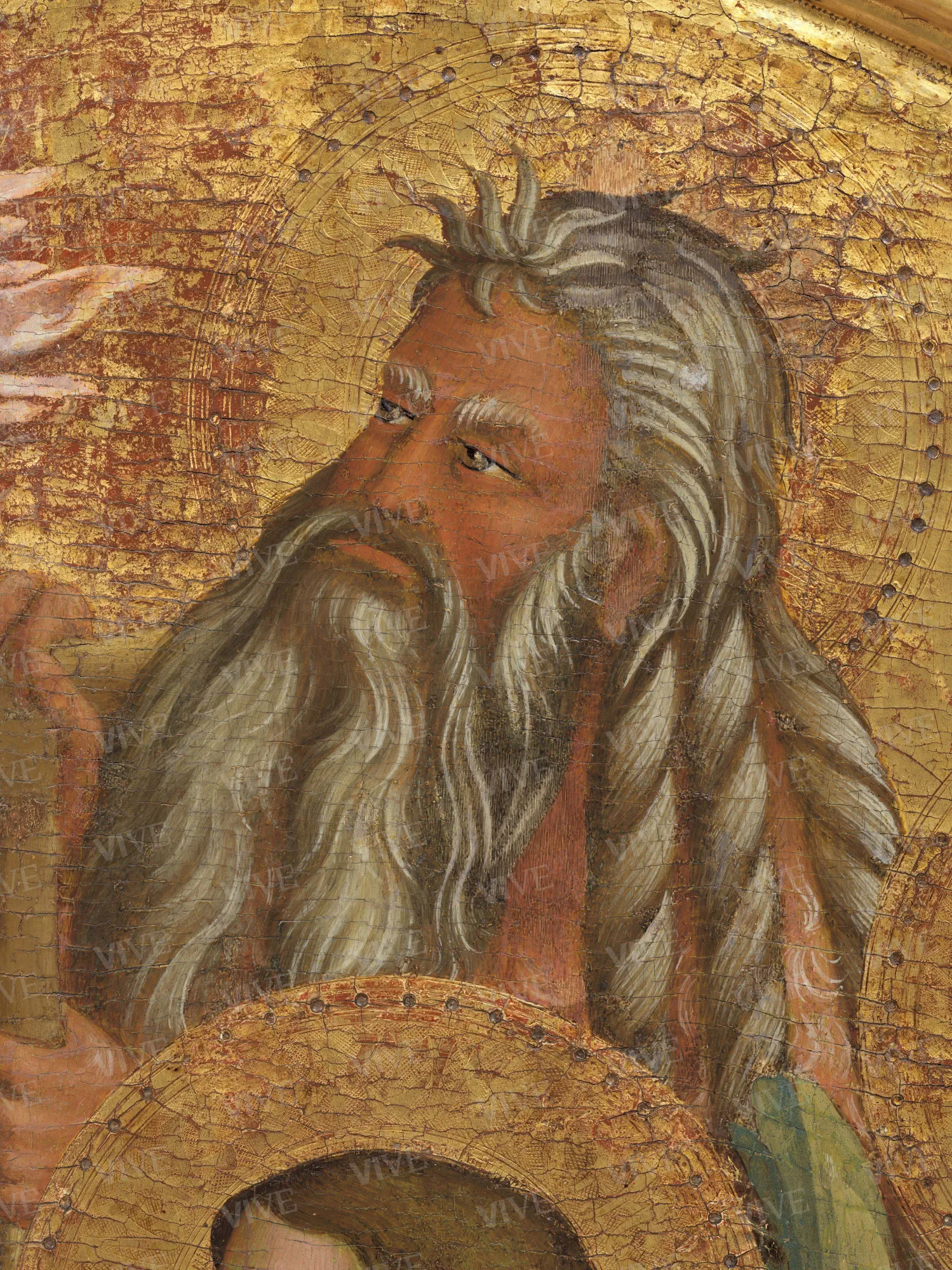 Madonna con il Bambino in trono tra due angeli e i santi Giovanni Battista, Pietro, Paolo, Antonio Abate, Michele Arcangelo, Bartolomeo, Onofrio e Lorenzo - Mariotto di Cristofano