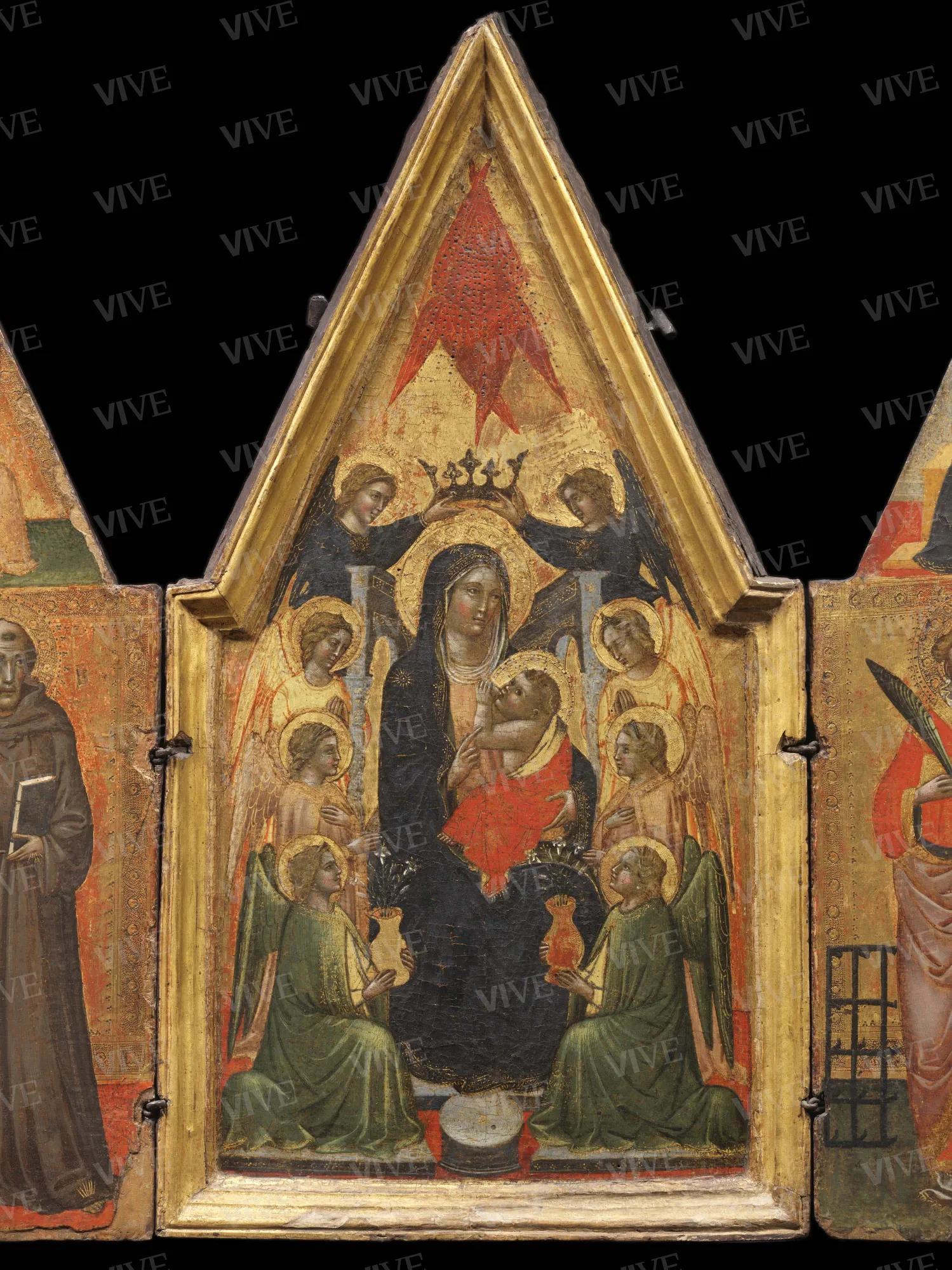 Madonna in trono con il Bambino e angeli  - ambito toscano