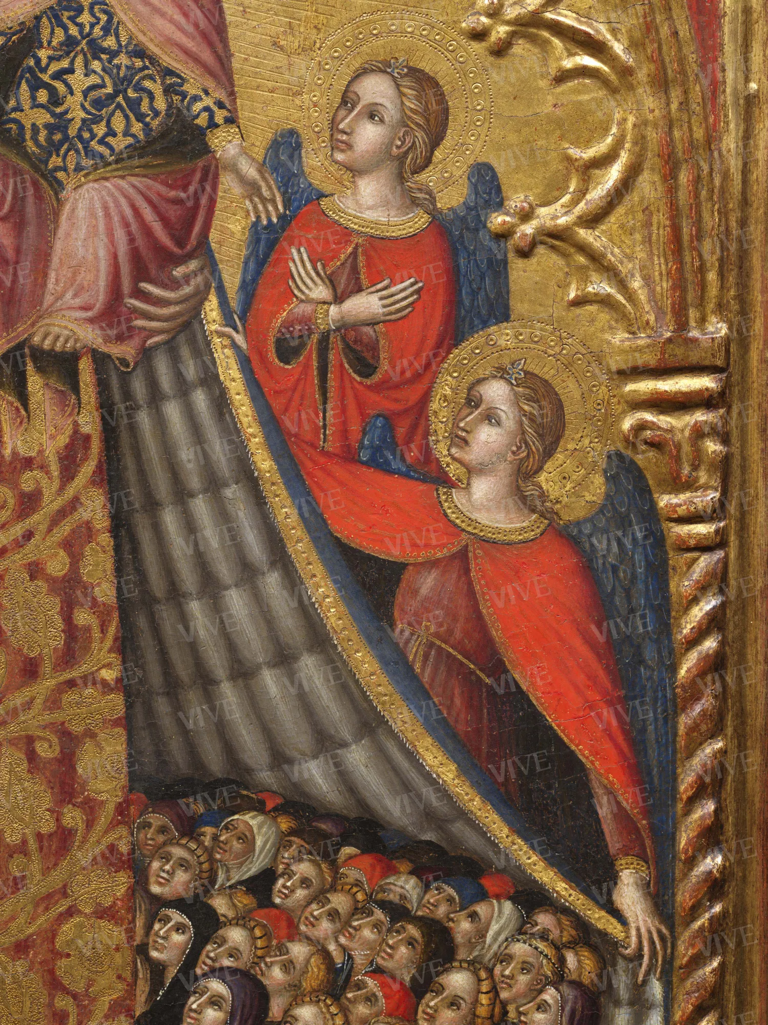 Madonna of Mercy, God the Father shooting arrows (obverse); Saint John the Baptist, Saint Sebastian, and the Risen Christ (reverse) - Staffolo Master