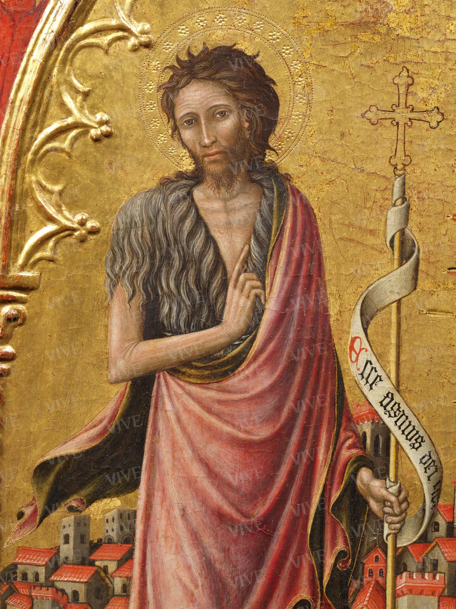 Madonna of Mercy, God the Father shooting arrows (obverse); Saint John the Baptist, Saint Sebastian, and the Risen Christ (reverse) - Staffolo Master