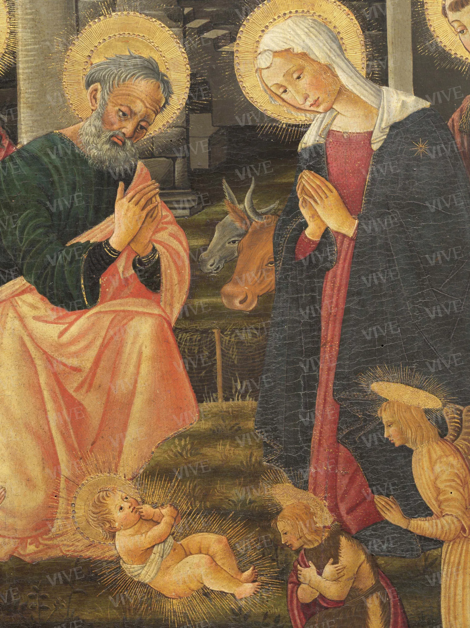 Adorazione del Bambino con santi e donatore - Maestro dell’Adorazione Wurts
