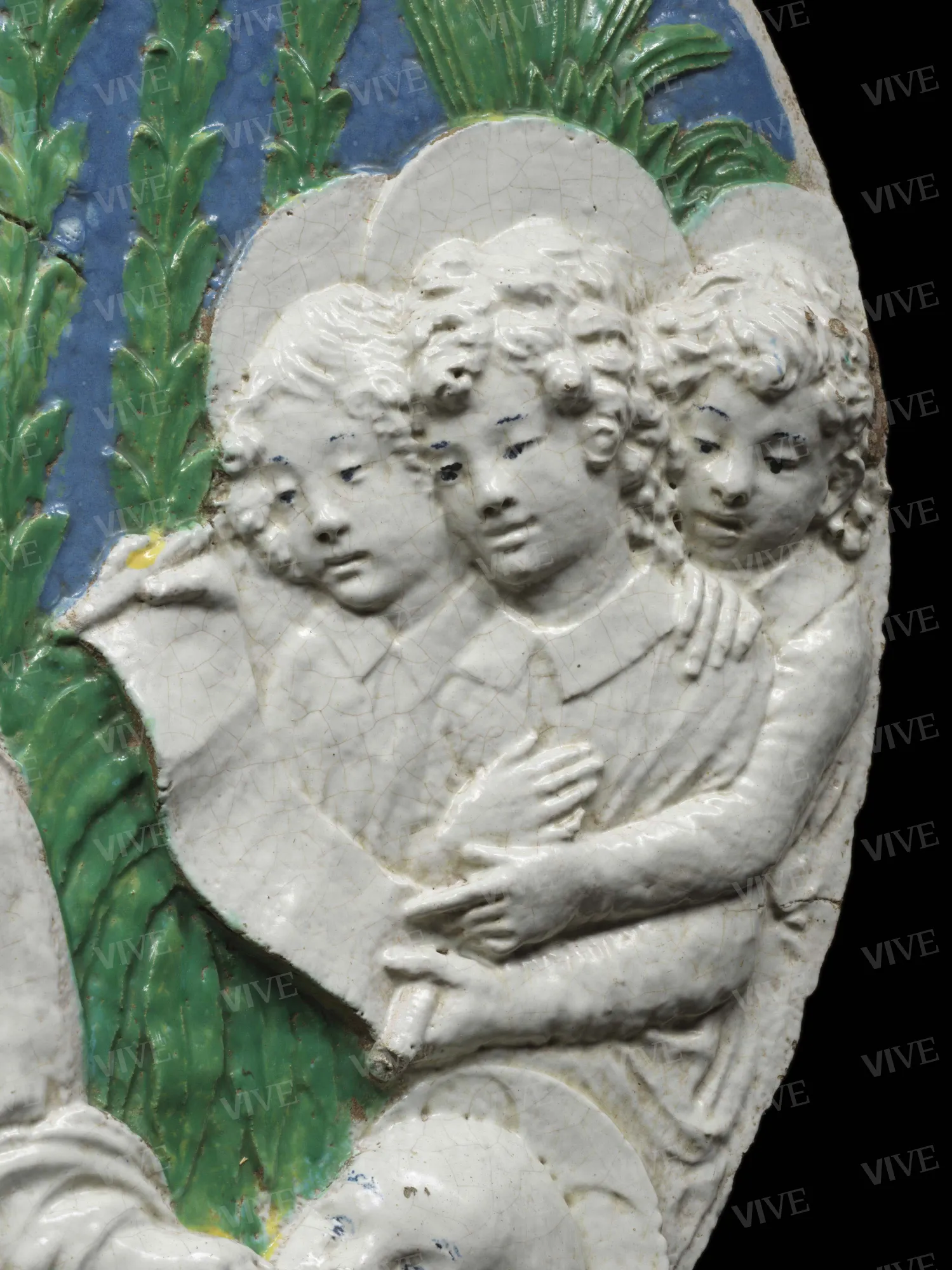 Adorazione del Bambino con san Giovannino e angeli cantori - Benedetto Buglioni