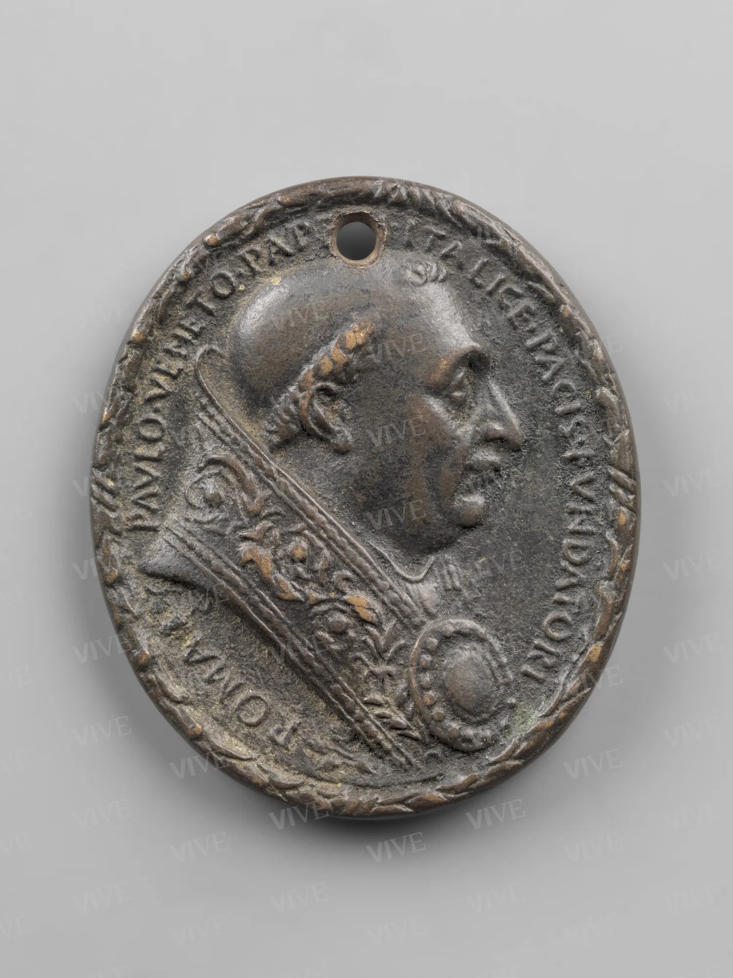Oval medal with Pope Paul II - Cristoforo di Geremia