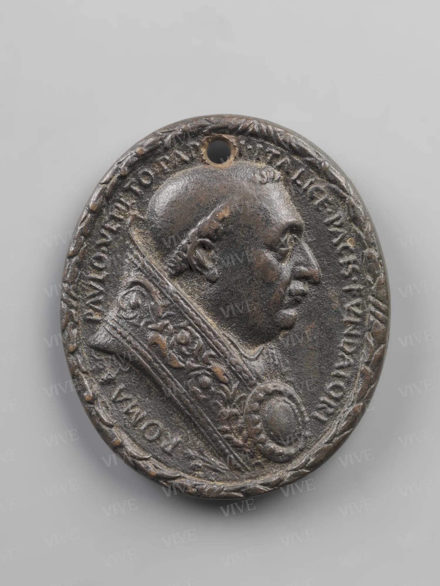 Oval medal with Pope Paul II - Cristoforo di Geremia