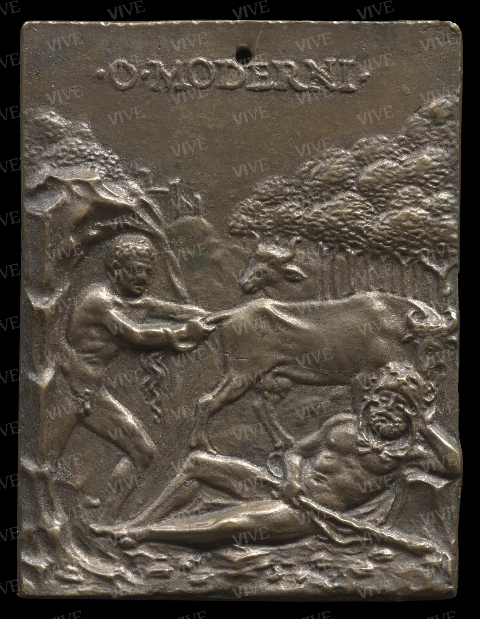 Cacus steals the heifers from Hercules - Galeazzo Mondella called Il Moderno