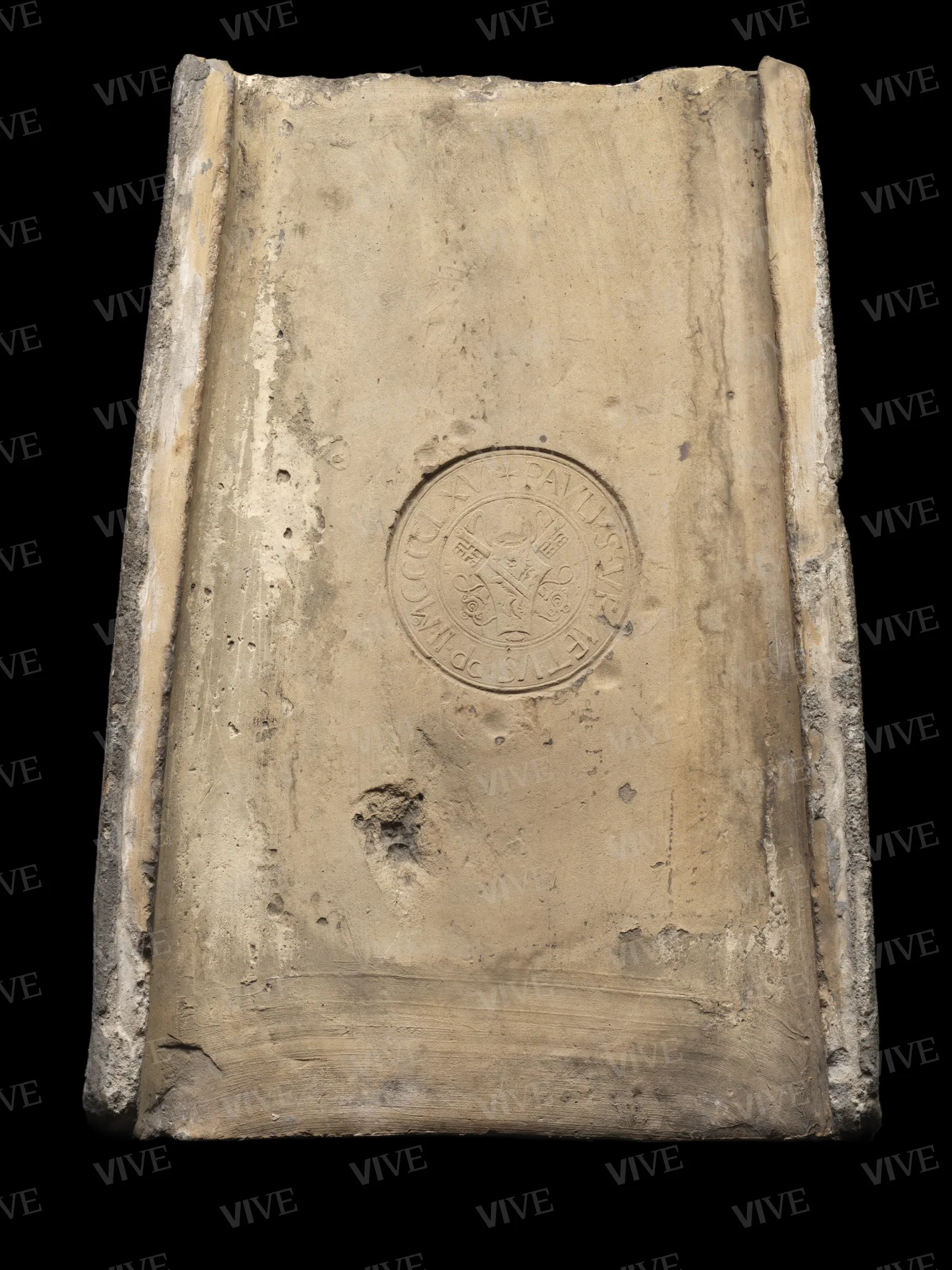 Tegola con bollo di papa Paolo II Barbo - manifattura romana