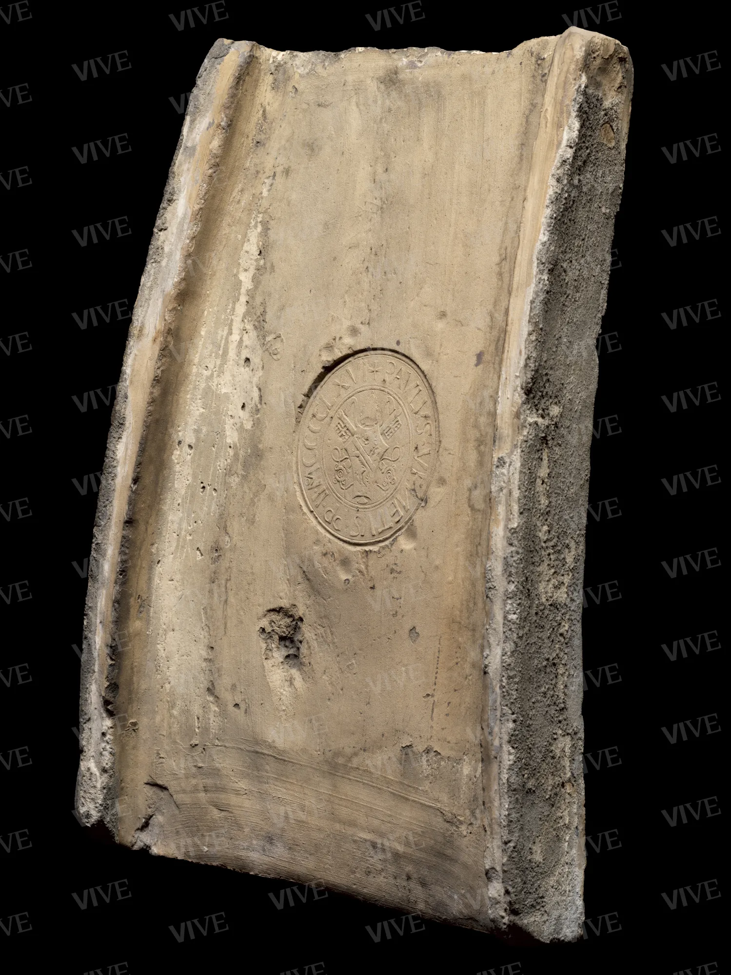 Tegola con bollo di papa Paolo II Barbo - manifattura romana