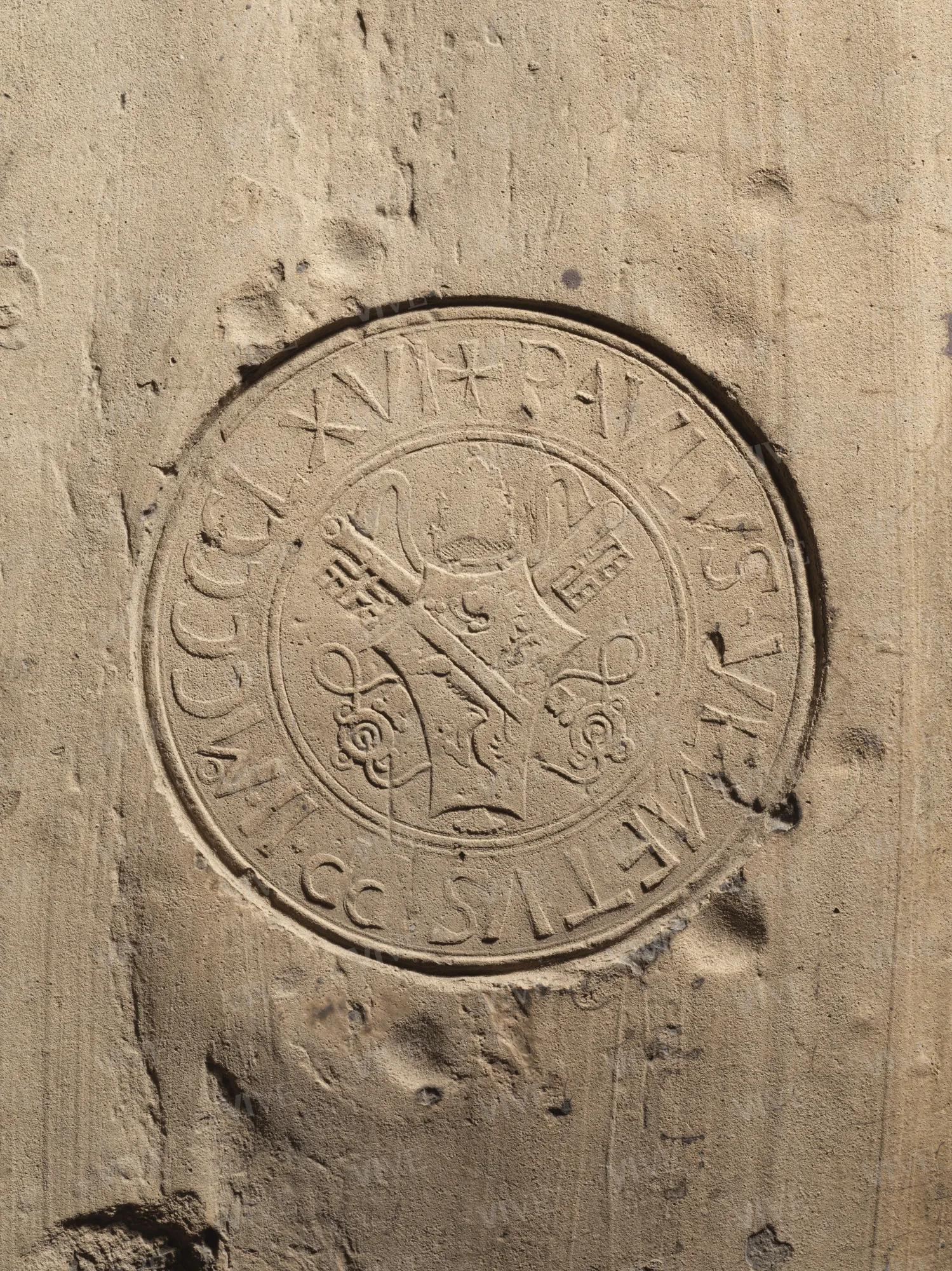 Tegola con bollo di papa Paolo II Barbo - manifattura romana