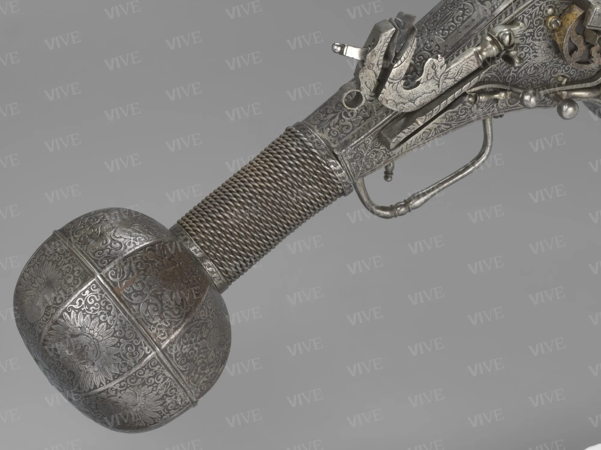 Pistola a ruota doppia e due canne - manifattura della Sassonia