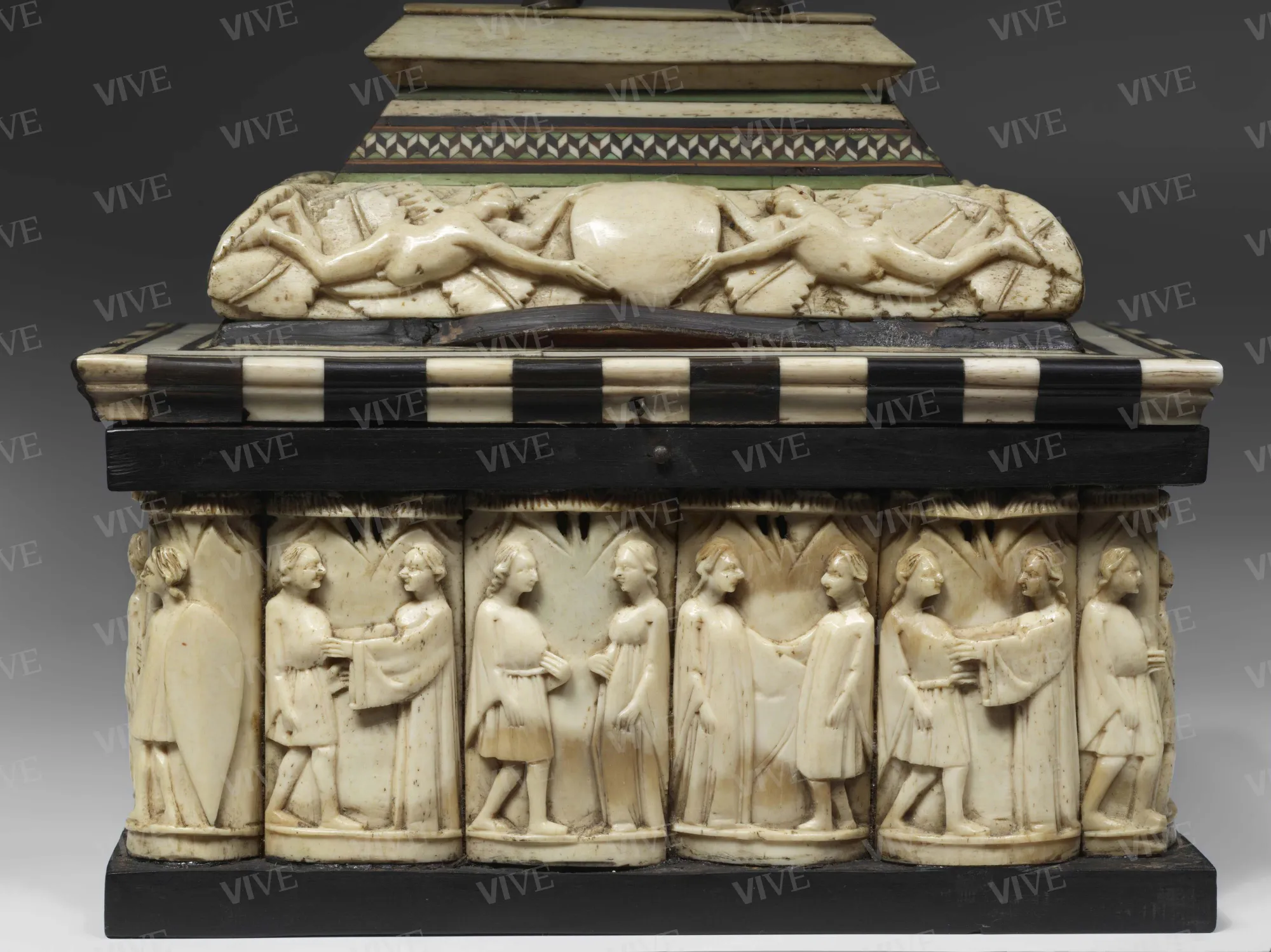 Wedding casket - Embriachi workshop (?); northern Italian workshop; 19th-century restorer