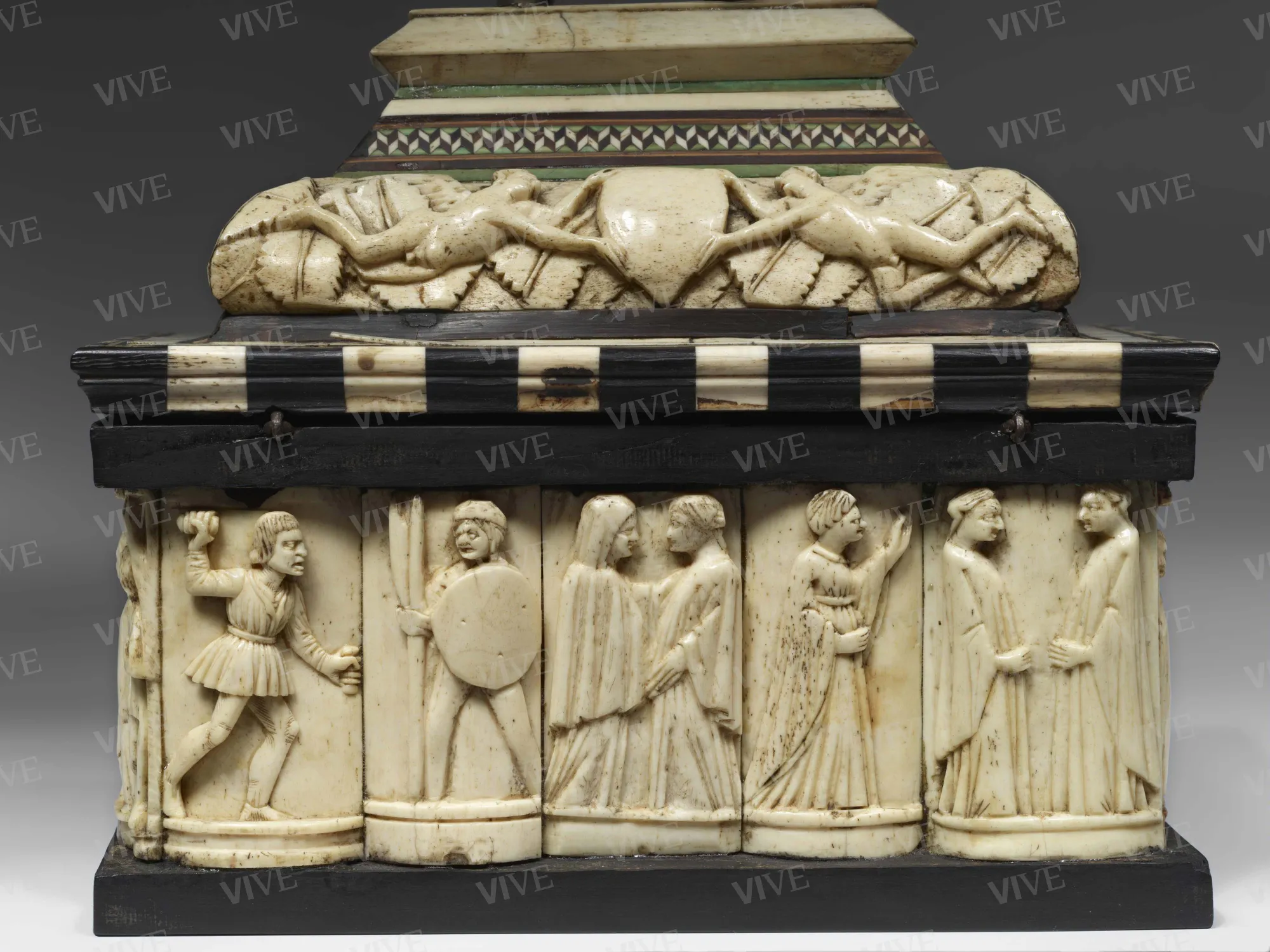 Wedding casket - Embriachi workshop (?); northern Italian workshop; 19th-century restorer